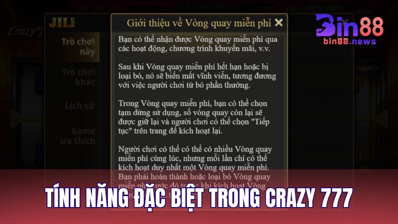 Tính năng đặc biệt mở rộng giúp Crazy Slot 777 trở nên khác biệt thu hút người chơi