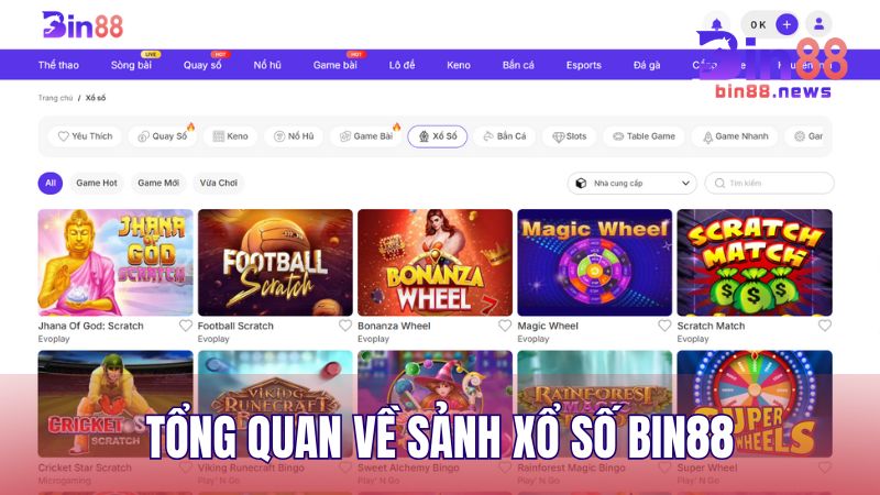 Tổng quan về sảnh Xổ Số BIN88 – Quay số tự động linh hoạt