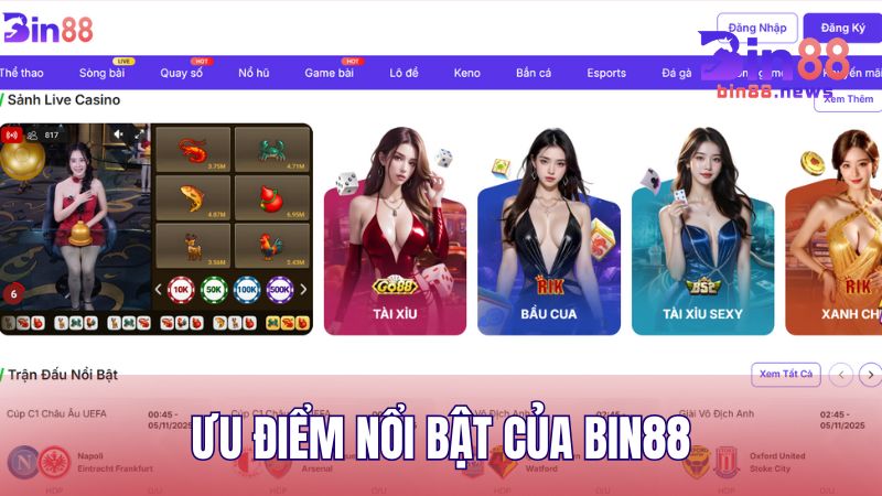 Ưu điểm nổi bật giúp nhà cái BIN88 thu hút và giữ chân người chơi